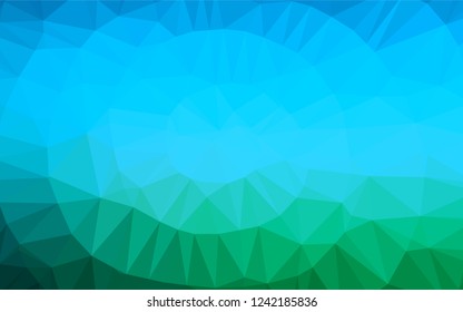 Light Blue, Green vector abstract mosaic pattern. Creative geometric illustration in Origami style with gradient. The textured pattern can be used for background.