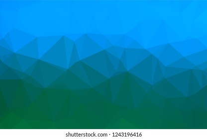 Light Blue, Green vector abstract mosaic pattern. Creative geometric illustration in Origami style with gradient. The best triangular design for your business.