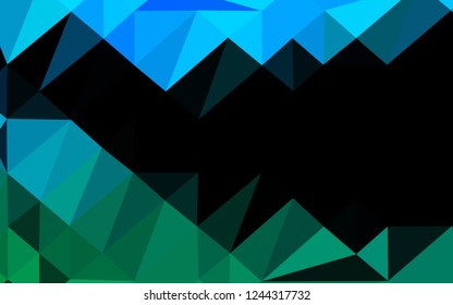 Light Blue, Green vector abstract polygonal layout. Creative illustration in halftone style with gradient. Template for a cell phone background.