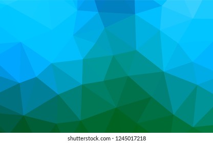 Light Blue, Green vector abstract polygonal texture. An elegant bright illustration with gradient. Triangular pattern for your business design.