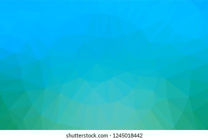 Light Blue, Green vector abstract polygonal layout. Shining illustration, which consist of triangles. The elegant pattern can be used as part of a brand book.