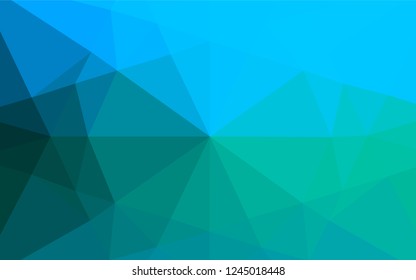 Light Blue, Green vector abstract mosaic pattern. Shining colored illustration in a Brand new style. Triangular pattern for your business design.