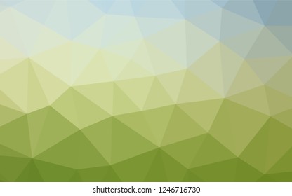 Light Blue, Green vector abstract mosaic pattern. Creative illustration in halftone style with gradient. The best triangular design for your business.