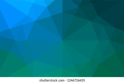 Light Blue, Green vector abstract polygonal layout. Triangular geometric sample with gradient.  The elegant pattern can be used as part of a brand book.