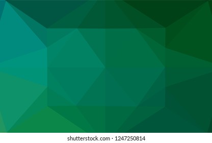 Light Blue, Green vector abstract mosaic background. Geometric illustration in Origami style with gradient.  Brand new style for your business design.