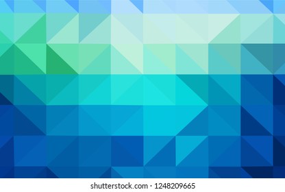 Light Blue, Green vector abstract polygonal pattern. Shining polygonal illustration, which consist of triangles. New template for your brand book.
