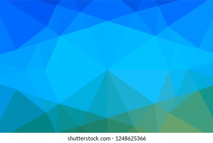 Light Blue, Green vector abstract mosaic backdrop. A vague abstract illustration with gradient. The polygonal design can be used for your web site.