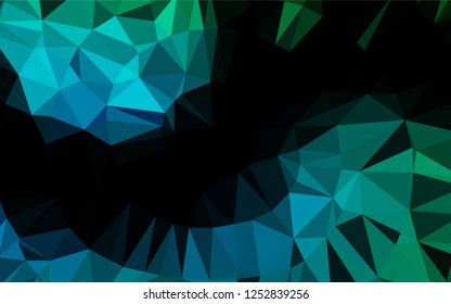 Light Blue, Green vector abstract polygonal cover. Triangular geometric sample with gradient.  A completely new template for your business design.
