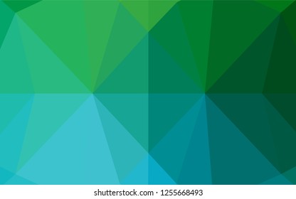 Light Blue, Green vector abstract mosaic background. Creative geometric illustration in Origami style with gradient. The completely new template can be used for your brand book.
