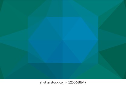 Light Blue, Green vector abstract polygonal texture. Triangular geometric sample with gradient.  The elegant pattern can be used as part of a brand book.