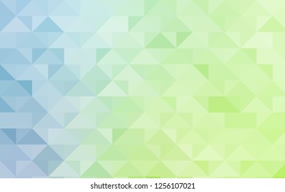 Light Blue, Green vector abstract mosaic template. Geometric illustration in Origami style with gradient.  Brand-new style for your business design.