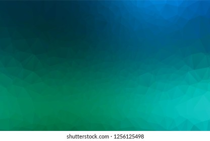 Light Blue, Green vector abstract mosaic backdrop. Geometric illustration in Origami style with gradient.  Brand new style for your business design.