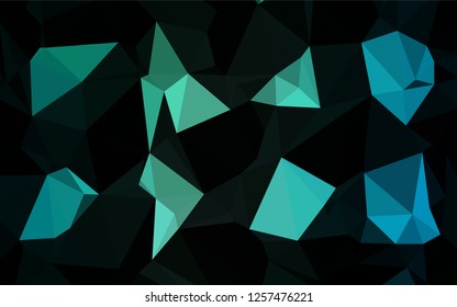 Light Blue, Green vector abstract polygonal texture. A vague abstract illustration with gradient. The best triangular design for your business.