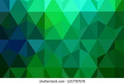 Light Blue, Green vector abstract polygonal background. Geometric illustration in Origami style with gradient.  Completely new template for your banner.