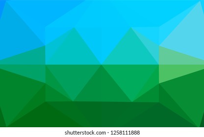 Light Blue, Green vector abstract polygonal texture. Shining illustration, which consist of triangles. The best triangular design for your business.