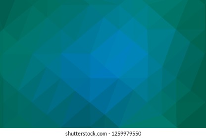 Light Blue, Green vector abstract polygonal layout. Triangular geometric sample with gradient.  Polygonal design for your web site.