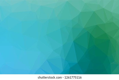 Light Blue, Green vector abstract polygonal cover. Geometric illustration in Origami style with gradient.  The polygonal design can be used for your web site.