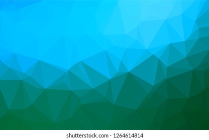 Light Blue, Green vector abstract mosaic background. Creative geometric illustration in Origami style with gradient. Triangular pattern for your business design.