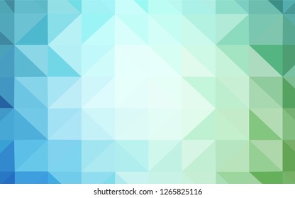 Light Blue, Green vector abstract mosaic backdrop. Elegant bright polygonal illustration with gradient. New template for your brand book.