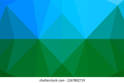 Light Blue, Green vector abstract polygonal texture. Creative geometric illustration in Origami style with gradient. The completely new template can be used for your brand book.