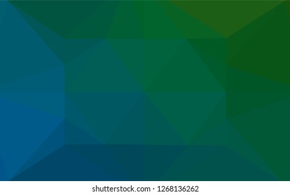 Light Blue, Green vector abstract mosaic pattern. Geometric illustration in Origami style with gradient.  A new texture for your design.
