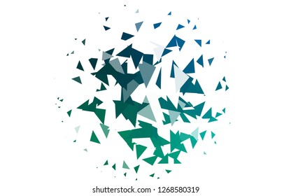 Light Blue, Green vector abstract colorful background, which consist of triangles. Pattern with colored triangles on white background.