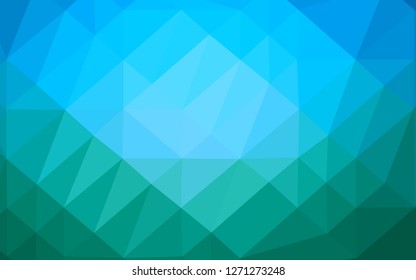Light Blue, Green vector abstract mosaic background. Shining illustration, which consist of triangles. Brand new design for your business.
