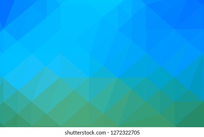 Light Blue, Green vector abstract mosaic background. A completely new color illustration in a vague style. Template for a cell phone background.