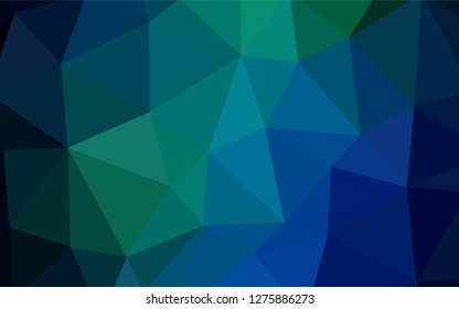 Light Blue, Green vector abstract mosaic background. Geometric illustration in Origami style with gradient.  Best triangular design for your business.