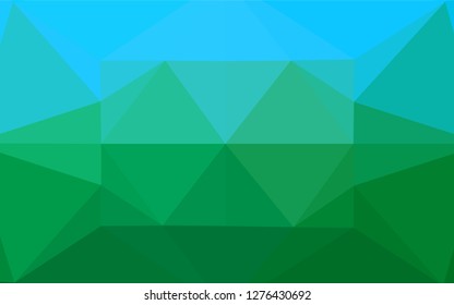 Light Blue, Green vector abstract polygonal cover. A vague abstract illustration with gradient. The best triangular design for your business.