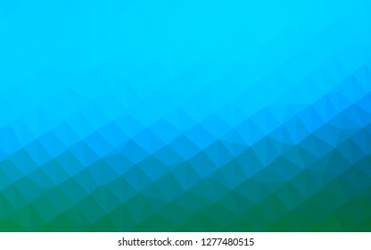 Light Blue, Green vector abstract polygonal layout. Modern geometrical abstract illustration with gradient. Triangular pattern for your business design.