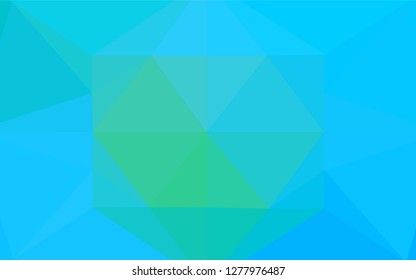 Light Blue, Green vector abstract polygonal texture. Triangular geometric sample with gradient.  A completely new design for your business.