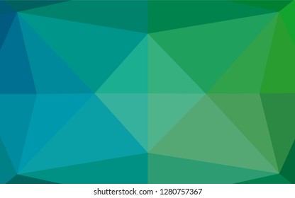 Light Blue, Green vector abstract mosaic backdrop. Creative illustration in halftone style with gradient. The polygonal design can be used for your web site.