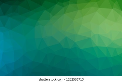 Light Blue, Green vector abstract polygonal cover. Colorful illustration in Origami style with gradient.  Template for your brand book.