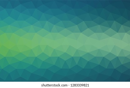 Light Blue, Green vector abstract polygonal pattern. Geometric illustration in Origami style with gradient.  Completely new template for your banner.