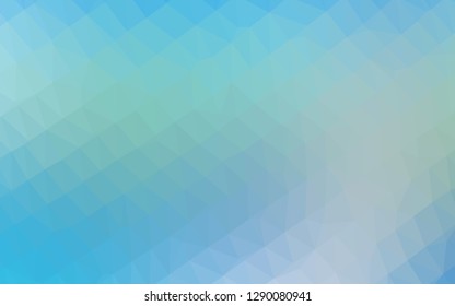 Light Blue, Green vector abstract polygonal layout. Creative illustration in halftone style with gradient. Triangular pattern for your business design.