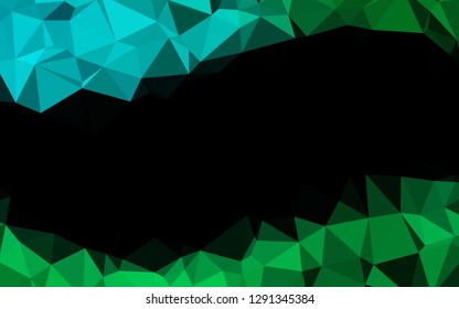 Light Blue, Green vector abstract polygonal cover. Colorful illustration in abstract style with gradient. Triangular pattern for your business design.