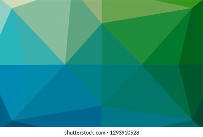 Light Blue, Green vector abstract mosaic pattern. Geometric illustration in Origami style with gradient.  The polygonal design can be used for your web site.