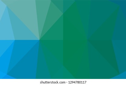 Light Blue, Green vector abstract mosaic backdrop. Colorful illustration in abstract style with gradient. A new texture for your design.