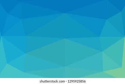 Light Blue, Green vector abstract mosaic background. Shining illustration, which consist of triangles. Textured pattern for background.