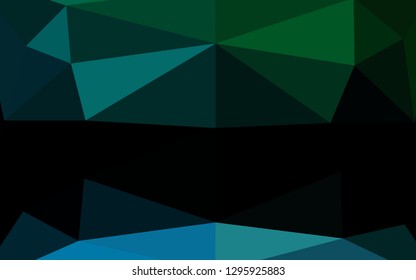 Light Blue, Green vector abstract polygonal layout. Geometric illustration in Origami style with gradient. Triangular pattern for your business design.