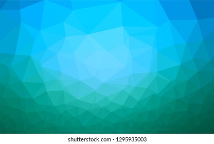 Light Blue, Green vector abstract mosaic pattern. Geometric illustration in Origami style with gradient.  The polygonal design can be used for your web site.