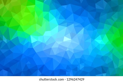 Light Blue, Green vector abstract polygonal background. Triangular geometric sample with gradient.  Pattern for a brand book's backdrop.