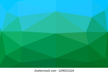 Light Blue, Green vector abstract mosaic pattern. Geometric illustration in Origami style with gradient. Textured pattern for background.