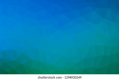 Light Blue, Green vector abstract polygonal layout. Modern geometrical abstract illustration with gradient. Triangular pattern for your business design.