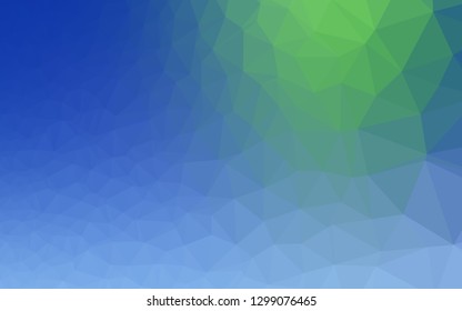 Light Blue, Green vector abstract polygonal cover. Triangular geometric sample with gradient.  Elegant pattern for a brand book.
