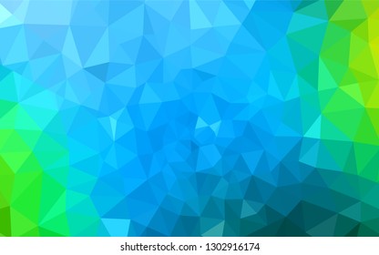 Light Blue, Green vector abstract polygonal pattern. Geometric illustration in Origami style with gradient.  Brand new design for your business.