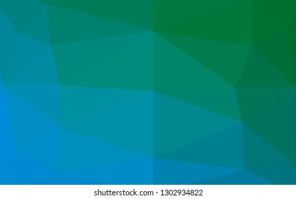 Light Blue, Green vector abstract mosaic background. Shining illustration, which consist of triangles. Template for your brand book.