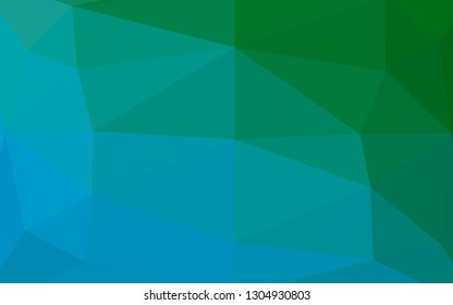 Light Blue, Green vector abstract mosaic pattern. Glitter abstract illustration with an elegant design. The best triangular design for your business.