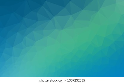 Light Blue, Green vector abstract mosaic background. Colorful illustration in Origami style with gradient.  Brand new style for your business design.
